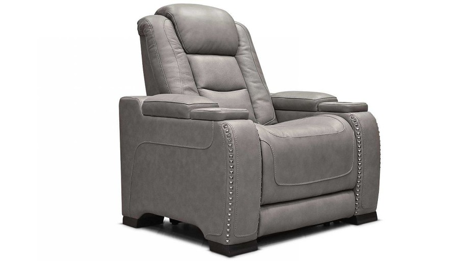 Living Room Home Zone Furniture Leather Chairs | El Patron Power Recliner