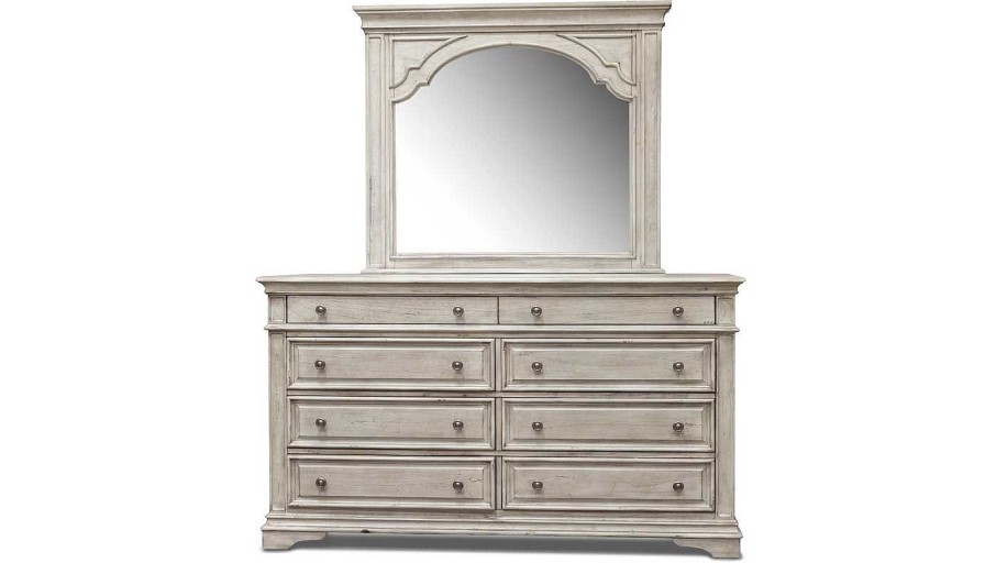 Bedroom Home Zone Furniture Dressers & Mirrors | Florence White Dresser & Mirror