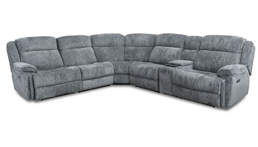 Living Room JB Home Upholstery Reclining Collections | Easthill Grey 6-Piece Sectional