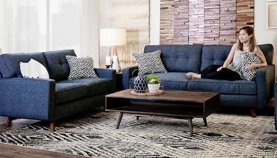 Living Room JB Home Upholstery Upholstered Collections | Hollywood Denim Sofa & Loveseat