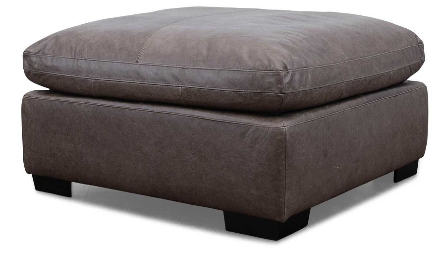 Living Room Dallas Sofa Company Leather Ottomans | City Limits Leather Ottoman