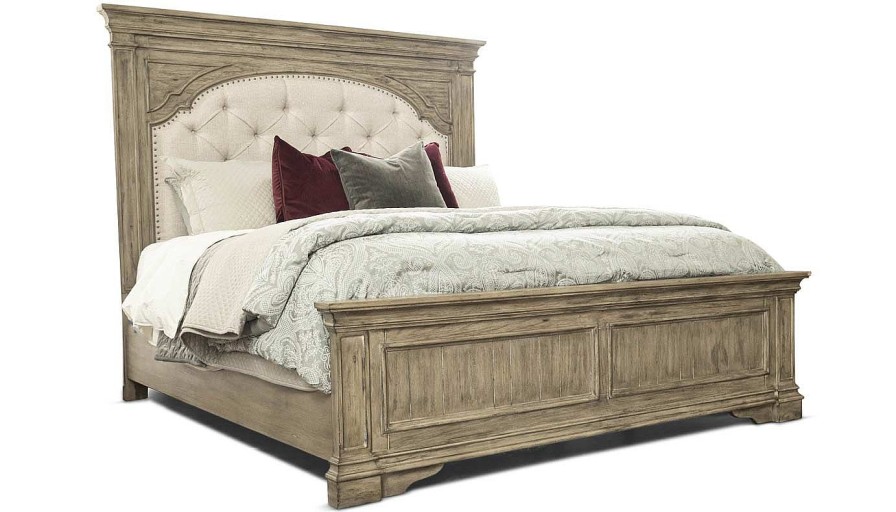 Bedroom Home Zone Furniture Queen Beds | Florence Driftwood Queen Bed