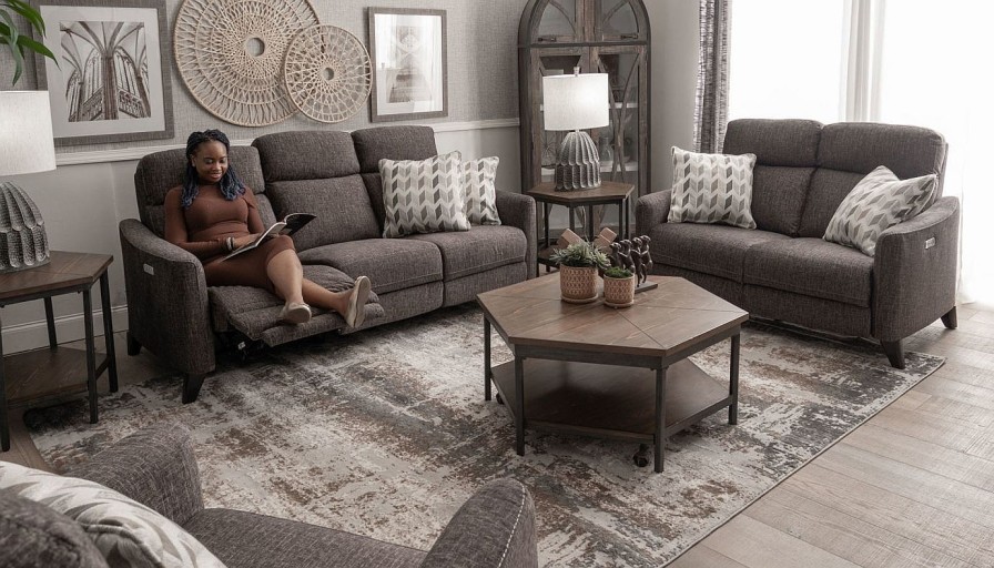 Living Room JB Home Upholstery Reclining Collections | Symmetry Power Sofa & Loveseat