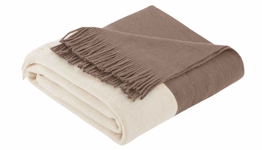 Accents Olliix | Stockholm Faux Cashmere Taupe Throw