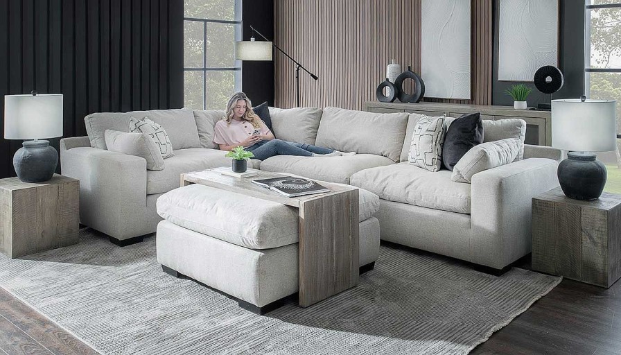 Living Room Dallas Sofa Company Upholstered Collections | City Limits Fabric 4Pc Sectional & Ottoman