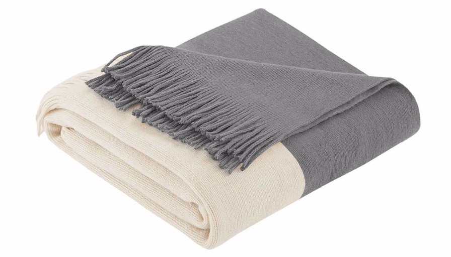 Accents Olliix | Stockholm Faux Cashmere Grey Throw