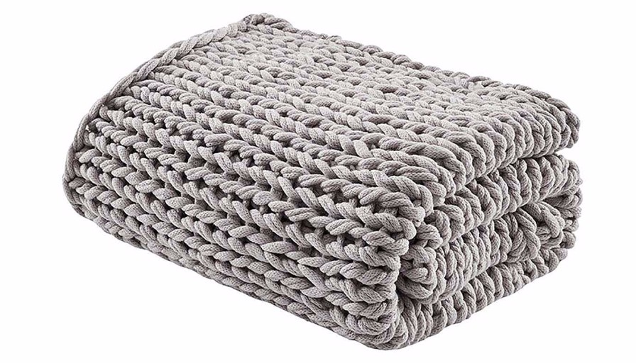 Accents Olliix | Chunky Double Knit Throw Grey