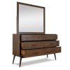 Bedroom JB Home Case Goods Dressers & Mirrors | Mid Century Dresser & Mirror