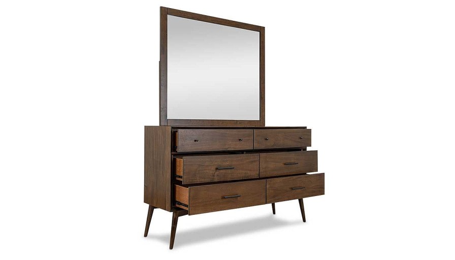 Bedroom JB Home Case Goods Dressers & Mirrors | Mid Century Dresser & Mirror