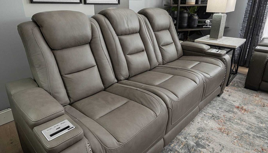 Living Room Home Zone Furniture Leather Collections | El Patron Power Sofa & Loveseat