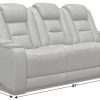 Living Room Home Zone Furniture Leather Sofas | El Patron Power Sofa