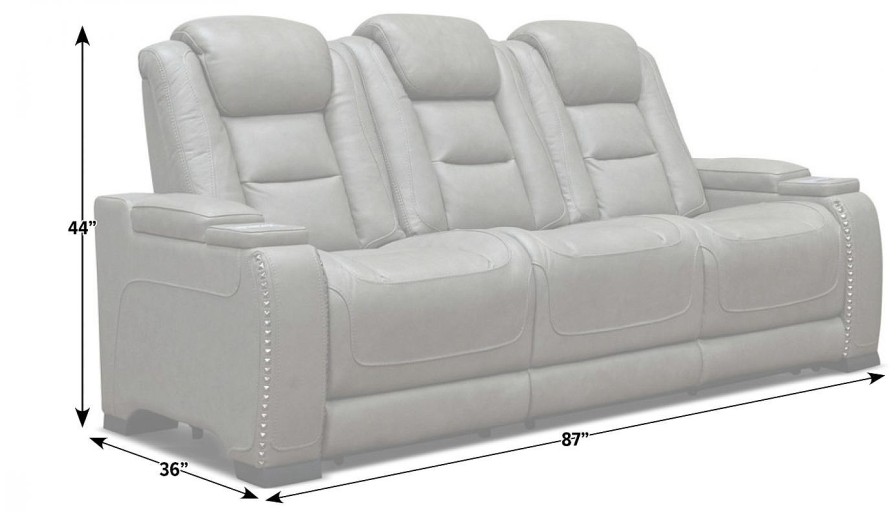 Living Room Home Zone Furniture Leather Sofas | El Patron Power Sofa