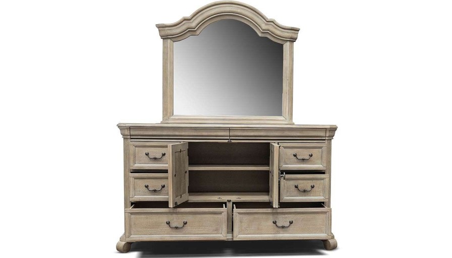 Bedroom Premier Craftsman King Collections | Bocelli King Storage Bed, Dresser, Mirror & Nightstand