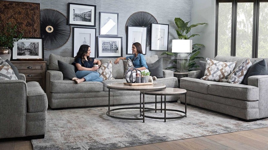 Living Room Dallas Sofa Company Upholstered Collections | Calvert Cream Sofa & Loveseat