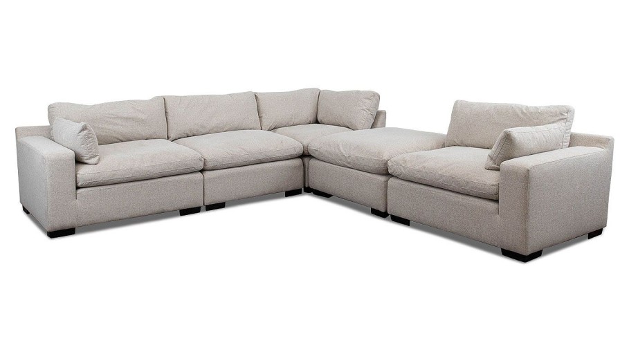 Living Room Dallas Sofa Company Upholstered Collections | City Limits Fabric 4Pc Sectional & Ottoman