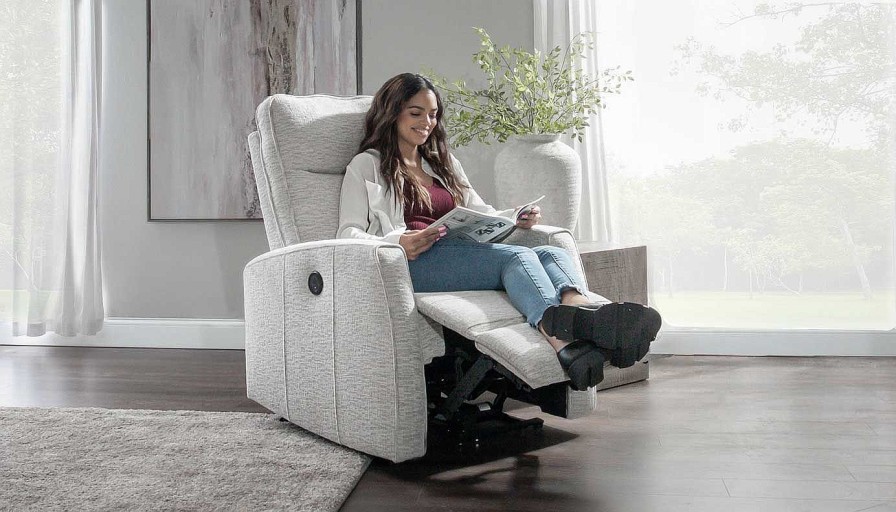 Living Room JB Home Upholstery Recliners | Ellie Ii White Power Recliner