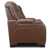 Living Room Home Zone Furniture Reclining Collections | El Patron Brown Power Sofa & Loveseat