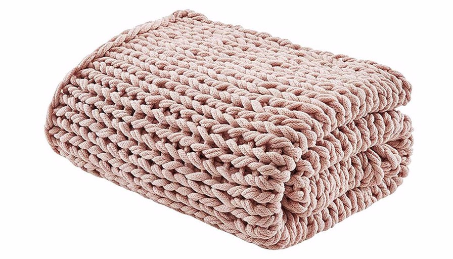 Accents Olliix | Chunky Double Knit Throw Blush