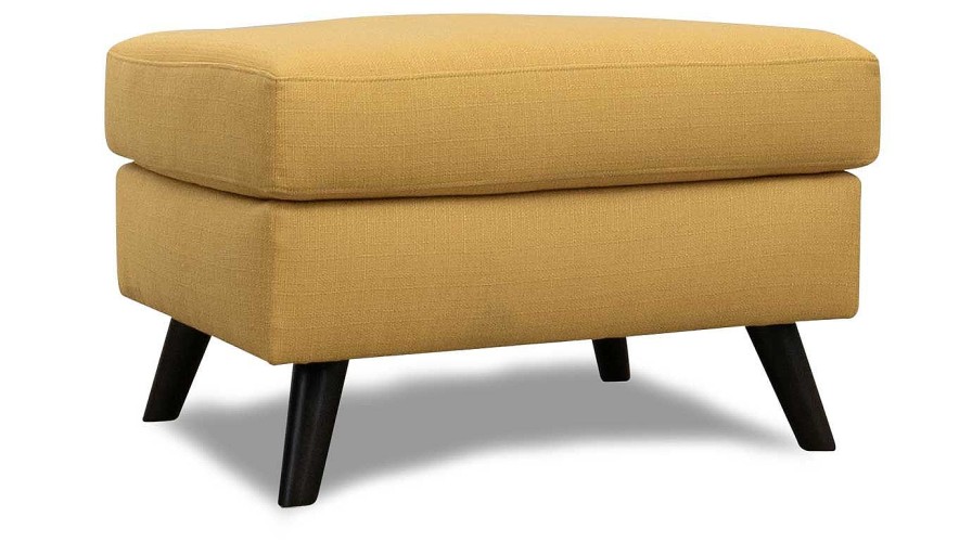 Living Room JB Home Upholstery Upholstered Ottomans | Carol Mustard Yellow Ottoman