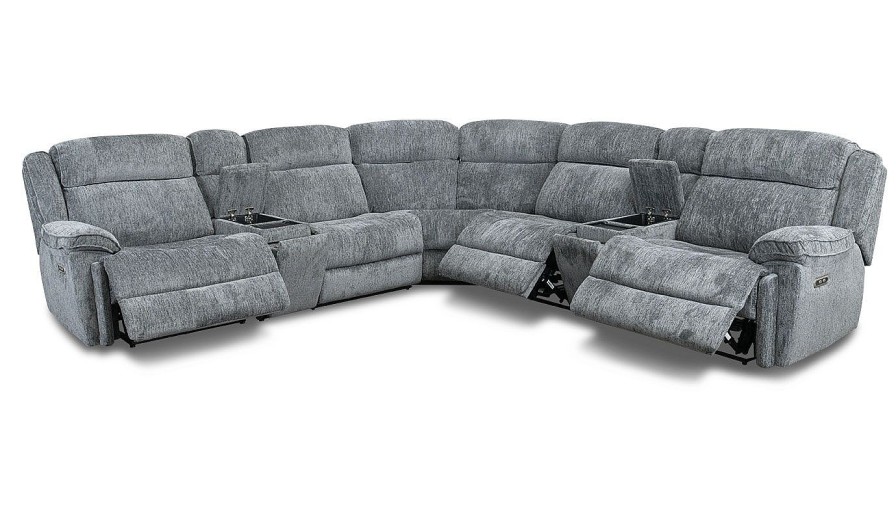 Living Room JB Home Upholstery Modular Sectionals | Easthill Grey 7-Piece Sectional