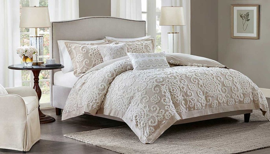 Accents Olliix | Suzanna Cotton Taupe Comforter Mini Set