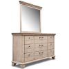 Bedroom Home Zone Furniture King Collections | Bear River White King Bed, Dresser, Mirror & Nightstand