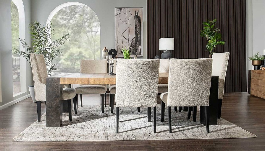 Dining Home Zone Furniture Dining Height Collections | Our House 100" Dining Height Table & Cream Chairs