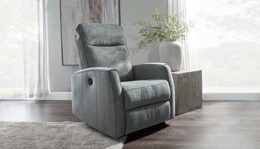 Living Room JB Home Upholstery Recliners | Ellie Ii Grey Power Recliner