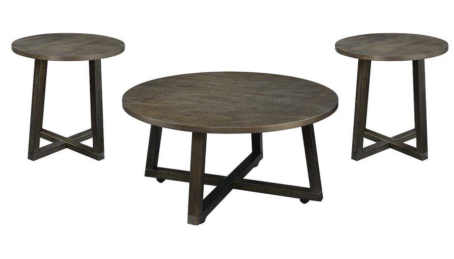 Accents Elements Table 3-Packs | Industrial 3 Pack Occasional Tables