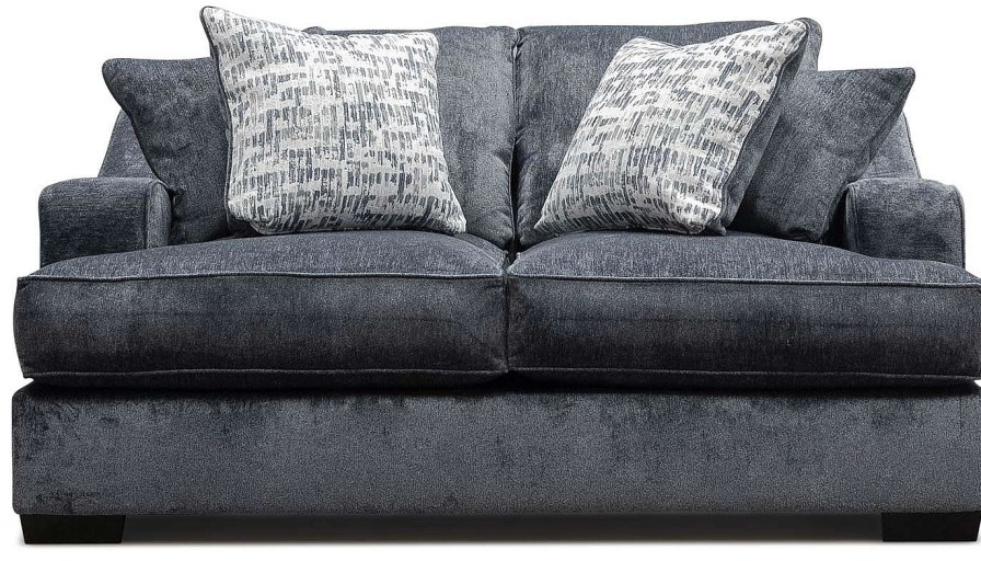 Living Room Dallas Sofa Company Upholstered Loveseats | Spartan Navy Loveseat