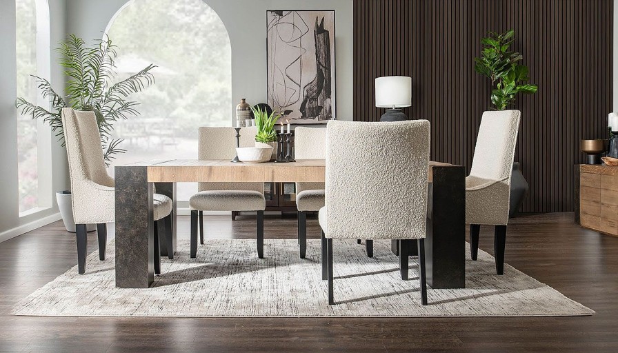 Dining Home Zone Furniture Dining Height Collections | Our House 84" Dining Height Table & Cream Chairs