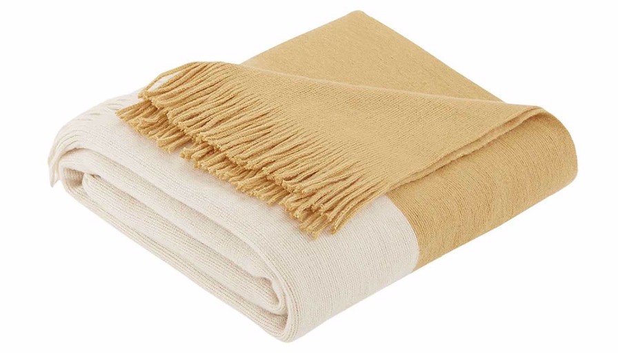 Accents Olliix | Stockholm Faux Cashmere Yellow Throw