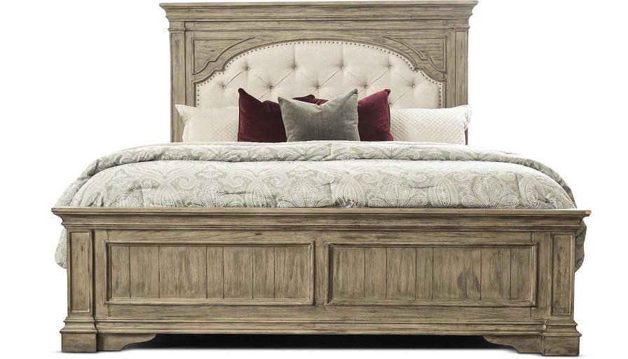 Bedroom Home Zone Furniture Queen Beds | Florence Driftwood Queen Bed