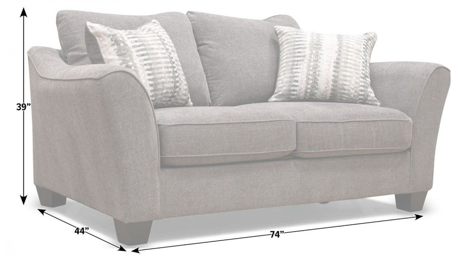 Living Room Dallas Sofa Company Upholstered Loveseats | Argentina Ii Grey Loveseat