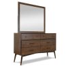 Bedroom JB Home Case Goods Queen Collections | Mid Century Queen Bed, Dresser, Mirror & Nightstand