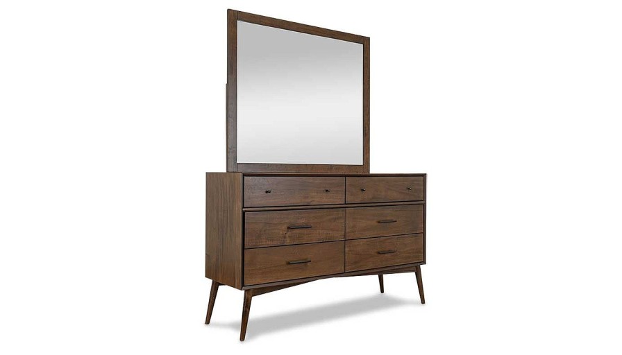 Bedroom JB Home Case Goods Queen Collections | Mid Century Queen Bed, Dresser, Mirror & Nightstand