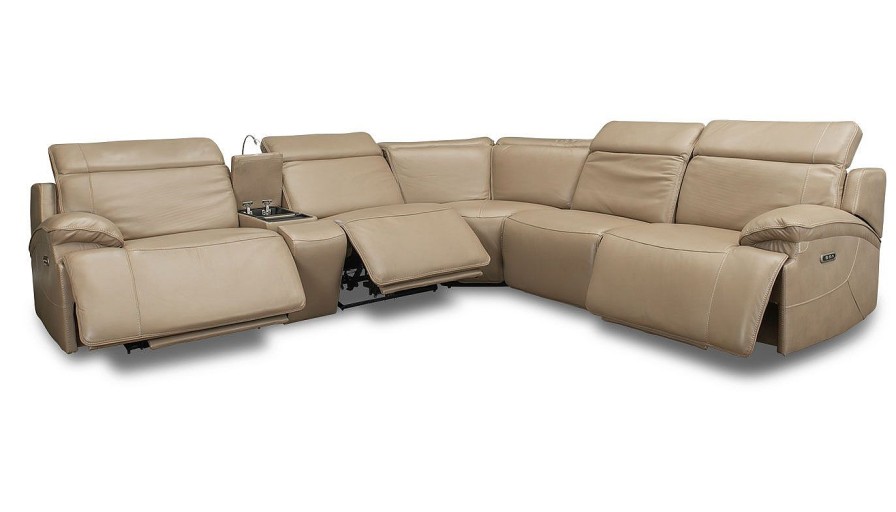 Living Room JB Home Upholstery Leather Collections | Ibiza Ii Leather 6-Piece Power Sectional