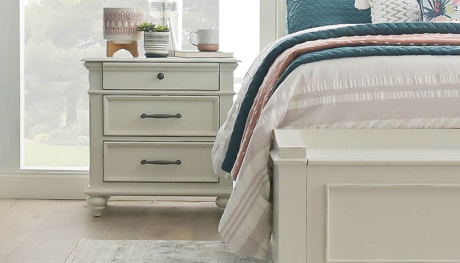 Bedroom JB Home Case Goods King Collections | Oyster Bay King Storage Bed, Dresser, Mirror & Nightstand