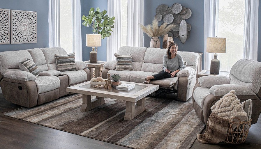 Living Room Dallas Sofa Company Reclining Collections | Lonestar Beige Sofa & Loveseat