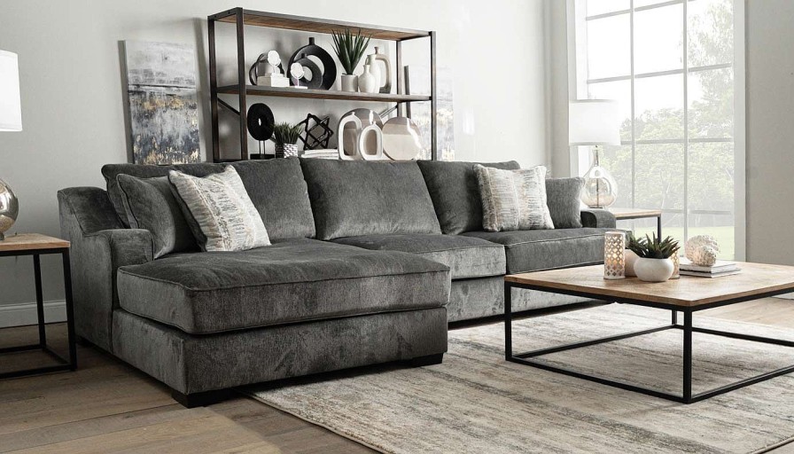 Living Room Dallas Sofa Company Upholstered Collections | Spartan Sage Sectional With Left Arm Facing Chaise