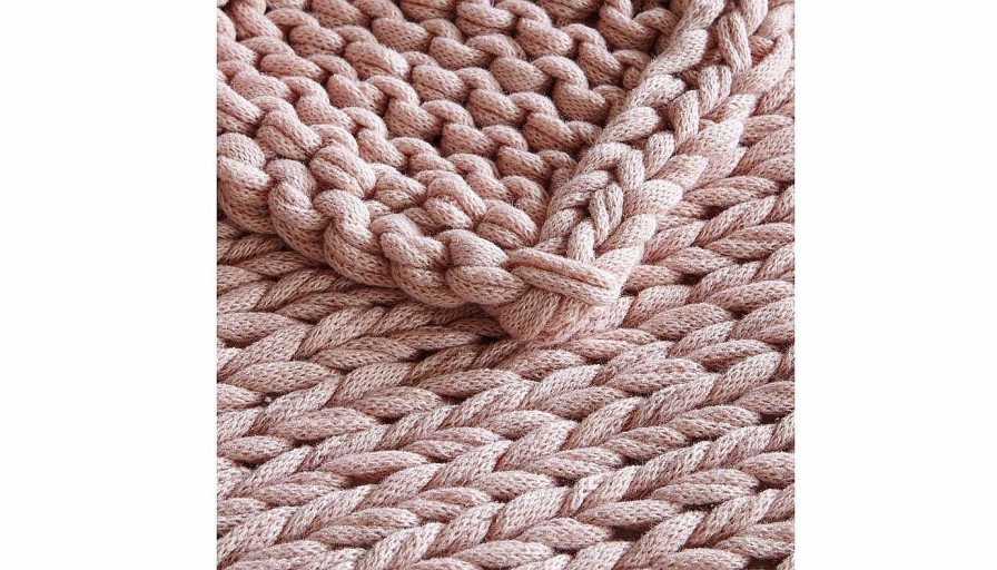 Accents Olliix | Chunky Double Knit Throw Blush