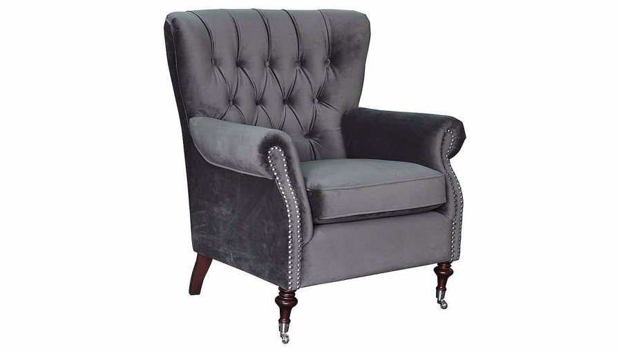 Accents JB Home Upholstery | Alexandria Gunmetal Accent Chair