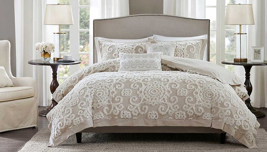 Accents Olliix | Suzanna Cotton Taupe Comforter Mini Set