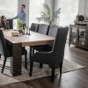 Dining Home Zone Furniture Dining Height Collections | Our House 100" Dining Height Table & Black Chairs