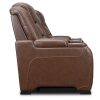 Living Room Home Zone Furniture Reclining Loveseats | El Patron Brown Power Loveseat