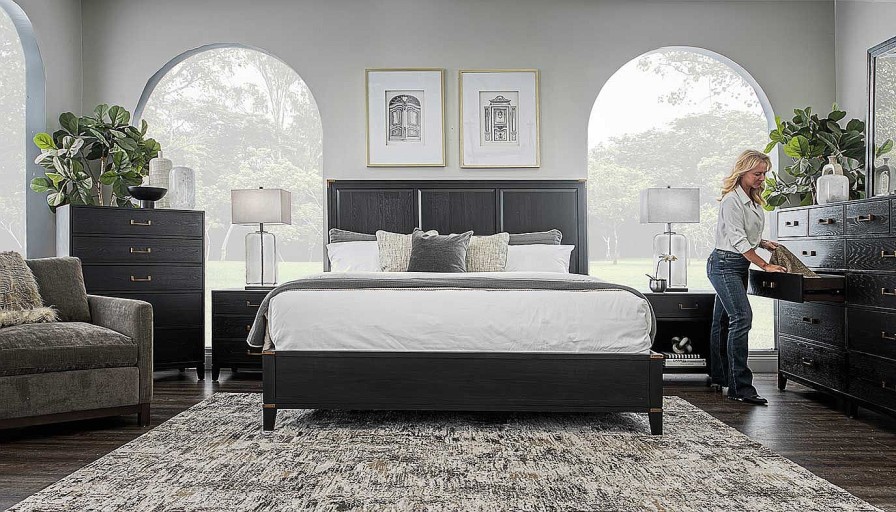 Bedroom JB Home Case Goods King Collections | Carmen King Bed, Dresser, Mirror & Nightstand With 3 Drawers