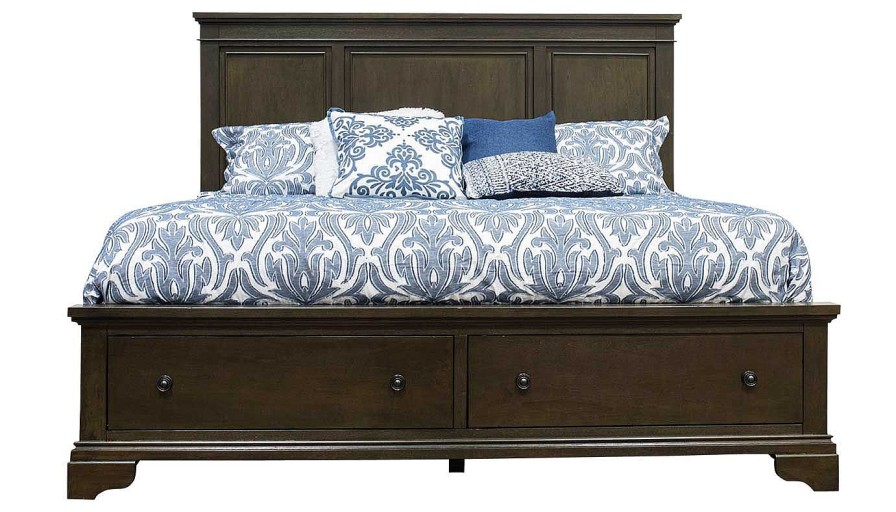 Bedroom JB Home Case Goods King Collections | Daniel King Storage Bed, Dresser, Mirror & Nightstand