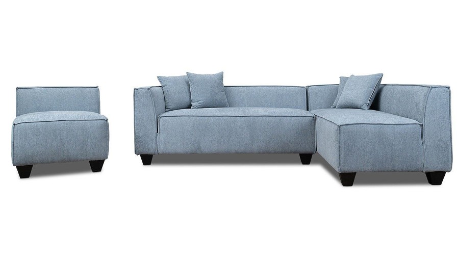 Living Room JB Home Upholstery Upholstered Collections | Rock & Roll Stone 3-Piece Sectional