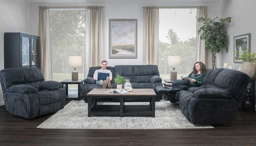 Living Room Dallas Sofa Company Reclining Collections | Lonestar Ii Ebony Power Sofa & Loveseat