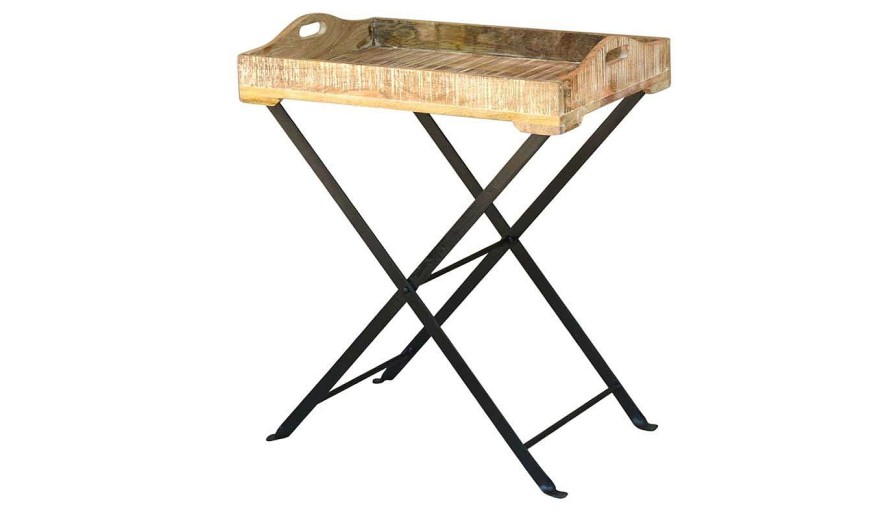 Accents World Piazza | Bernoulli Iron Wooden Tray Table